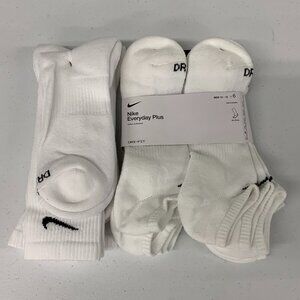 Nike Everyday Plus Crew & No Show White X-Large Socks 9 Pairs